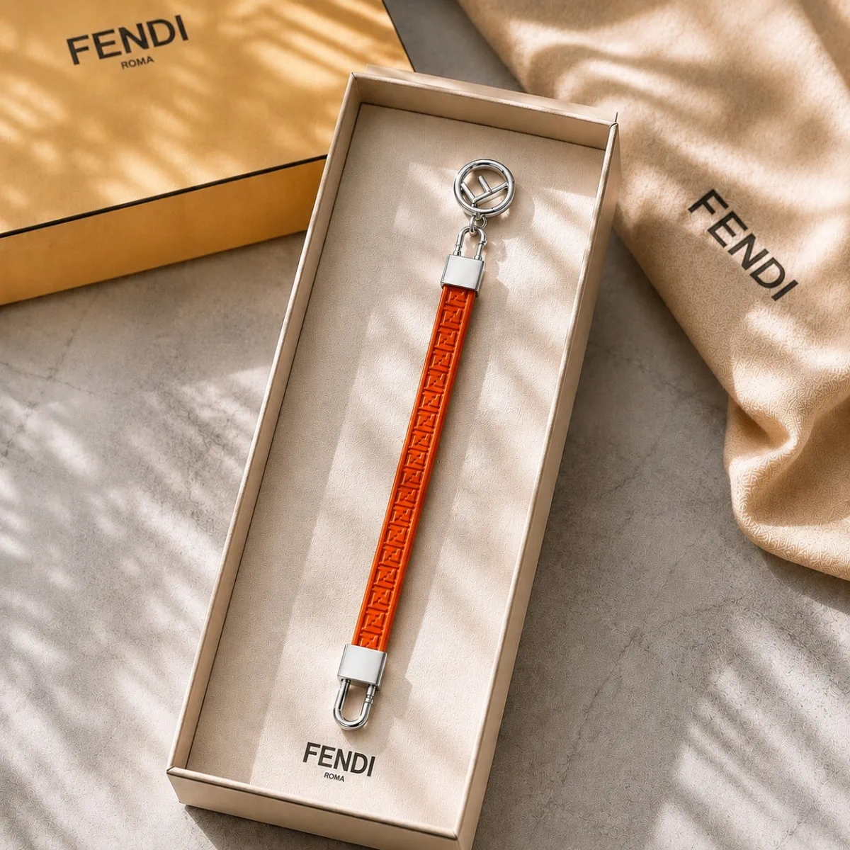 دستبند چرم فندی — تصویر 3